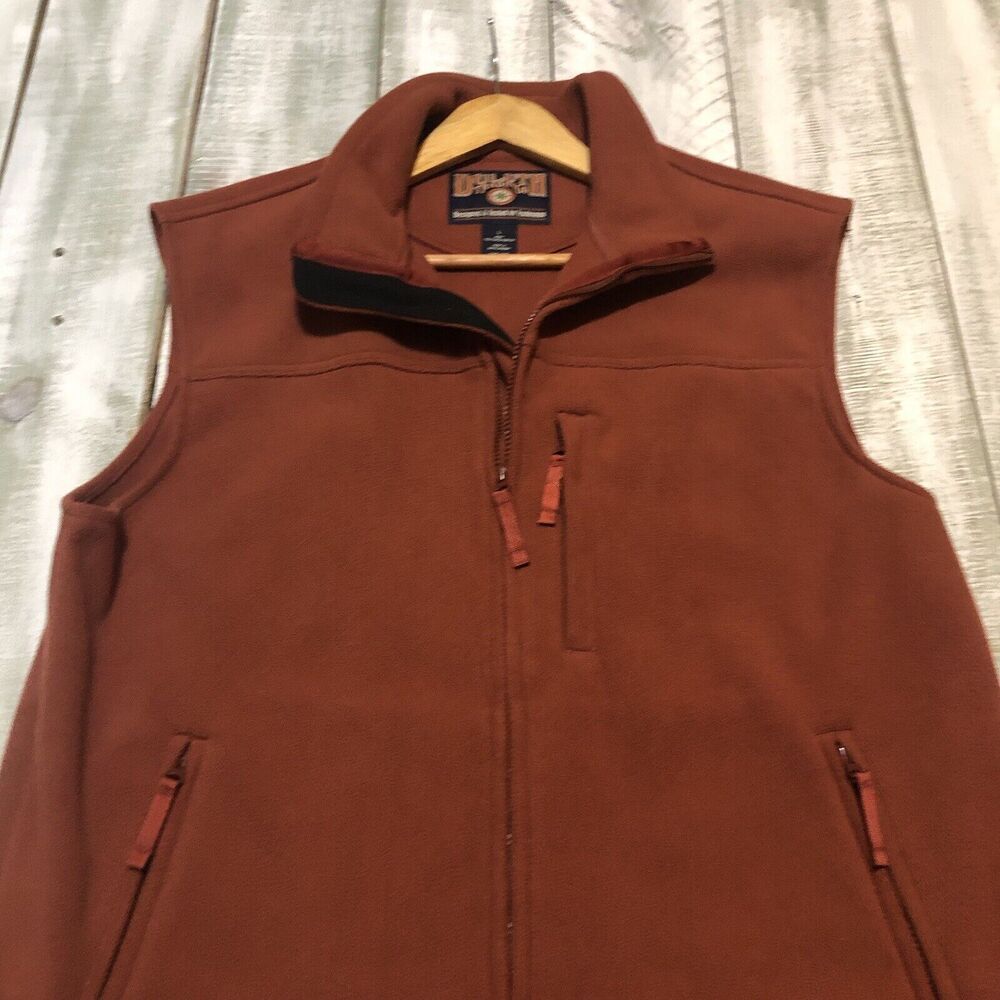 Duluth Trading Fleece Vest Mens Large Red Windproof Full Zip Workwear Heavy - Picture 10 of 11